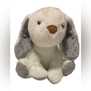 Spark Create Imagine White Gray Bunny Rabbit Plush Baby Toy Rattle Crinkle Feet